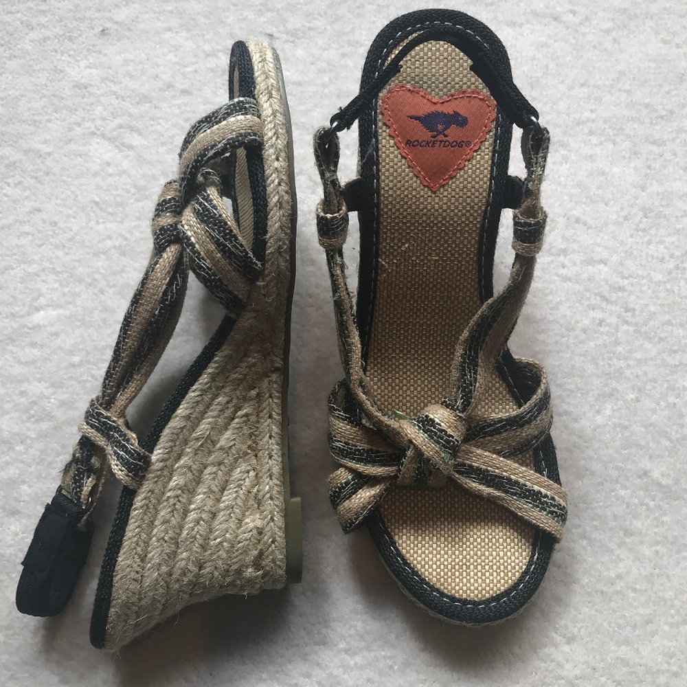 Rope heel wedge sandals